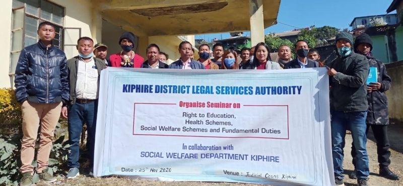 Kiphire District Legal Service Authority members and participants during the legal seminar organized in collaboration with the Social Welfare Department at Kiphire on November 25. (DIPR Photo)